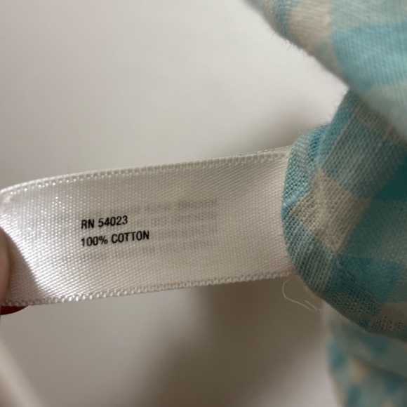 Gap 100% Cotton Blue and White Gingham Tank Top Size Medium | preppy coastal - Picture 5 of 6